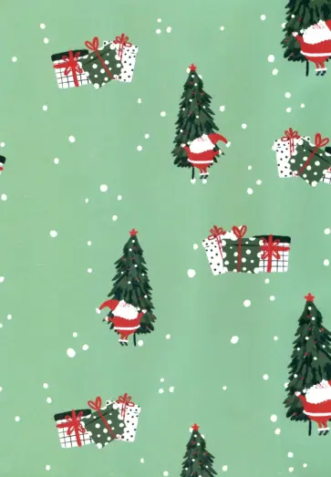 Бумага упаковочная Санта. Подарок обложка книги