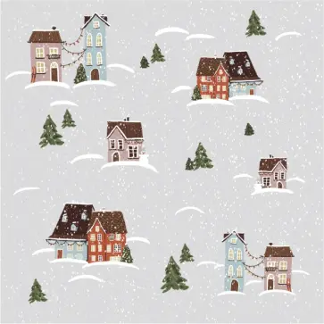 Бумага упаковочная Winter. Домики обложка книги