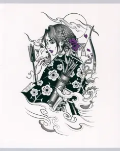 Тетрадь Азиатские мотивы, 48 листов, клетка, А5 обложка книги