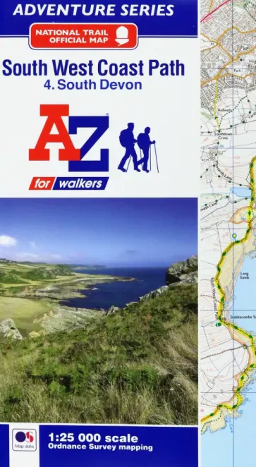 South West Coast Path South Devon Adventure Atlas обложка книги