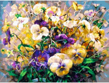 Живопись на холсте Ноктюрн Анютины глазки обложка книги