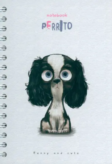 Записная книжка Щенок-глазастик, 100 листов, клетка, А6 обложка книги