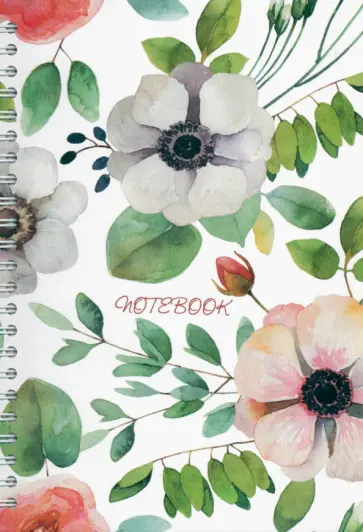 Записная книжка Цветы, 96 листов, клетка, А5 обложка книги