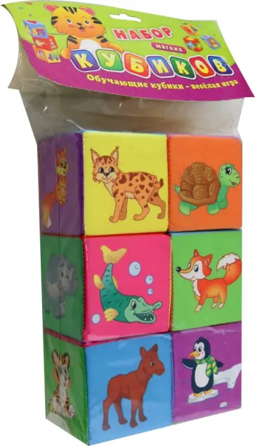 Набор кубиков Мамы и малыши, 6 штук обложка книги