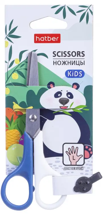 Ножницы детские Панда, для левшей, 12.5 см, в ассортименте обложка книги