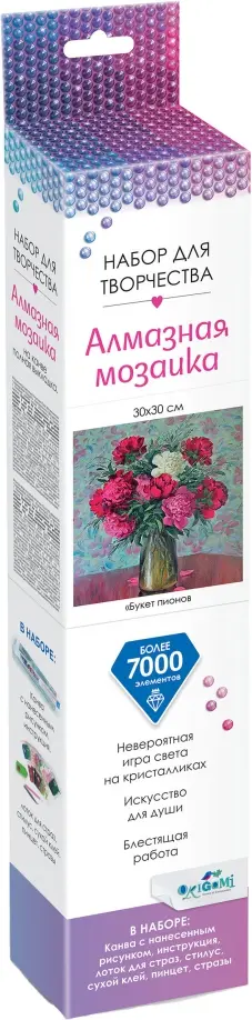 Алмазная мозаика Букет пионов обложка книги