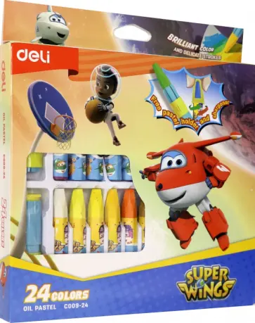 Пастель масляная Super Wings, 24 цвета обложка книги