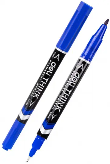 Маркер перманентный Think, двусторонний, синий Маркер перманентный Think, двусторонний, синий обложка книги