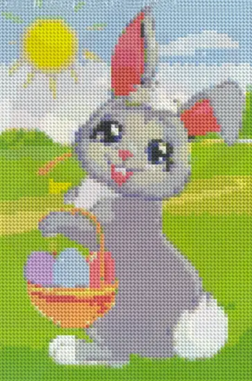 Алмазная мозаика Зайка на лужайке обложка книги