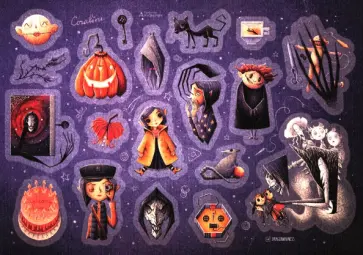 Набор наклеек Коралина обложка книги