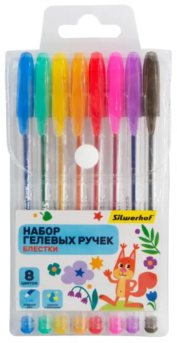 Набор ручек гелевых Веселые друзья, 8 штук, блестки Набор ручек гелевых Веселые друзья, 8 штук, блестки обложка книги