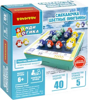 Игра логическая Смекалочка. Цветные пингвины обложка книги