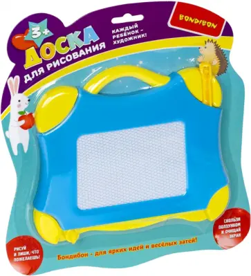 Доска для рисования со стилусом и цветными изображениями, синяя обложка книги