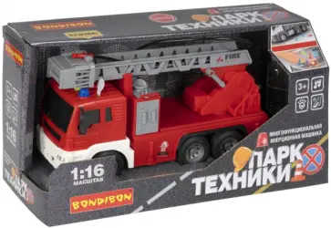 Машина инерционная Парк техники, Пожарная машина с краном обложка книги