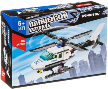 Конструктор Полицейский патруль. Вертолет, 102 детали Конструктор Полицейский патруль. Вертолет, 102 детали обложка книги