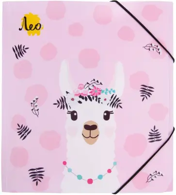 Папка на резинке Лама, A5 обложка книги