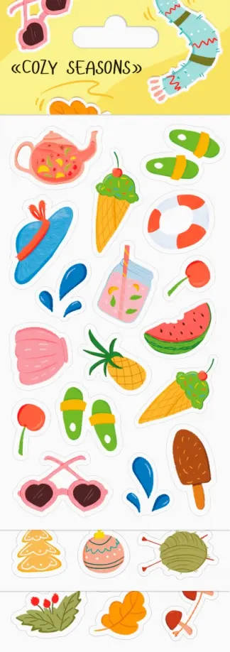 Набор наклеек Cozy seasons обложка книги