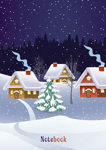 Блокнот Зимний вечер, 80 листов, А6, клетка обложка книги