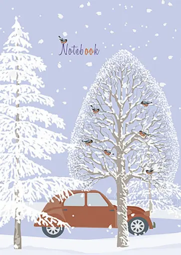 Блокнот Зимняя дорога, 80 листов, А6, клетка обложка книги