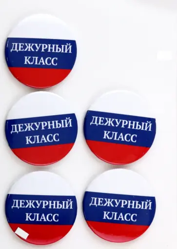 Набор значков закатных Дежурный класс, 5 штук обложка книги