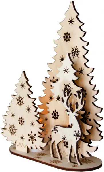 Сборная модель Олень среди елей, с подсветкой обложка книги