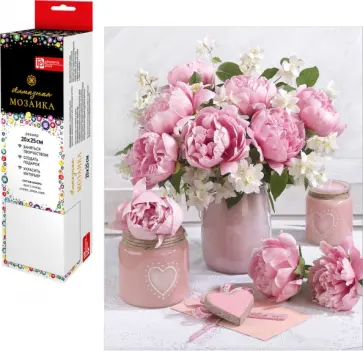 Алмазная мозаика Пионовый букет, без подрамника обложка книги