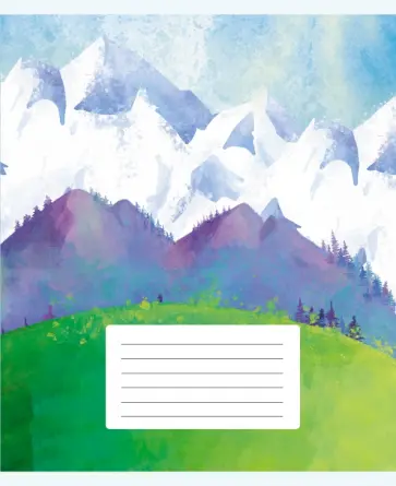 Тетрадь Горный пейзаж, 24 листа, линия обложка книги