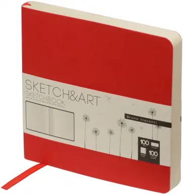 Скетчбук Original, 100 листов, бежевая бумага, красный обложка книги