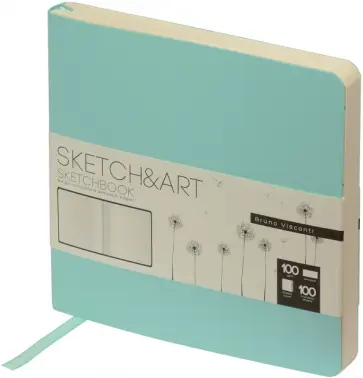 Скетчбук Zefir, 100 листов, бежевая бумага, зефирный мятный обложка книги