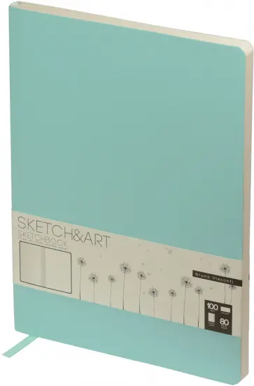 Скетчбук Zefir, 80 листов, бежевая бумага, зефирный мятный обложка книги