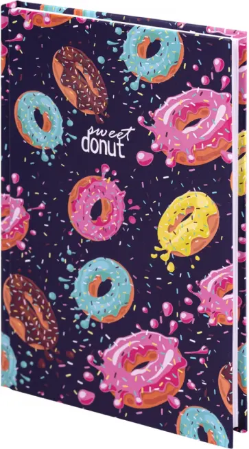 Блокнот Donuts, А5, 80 листов, клетка обложка книги