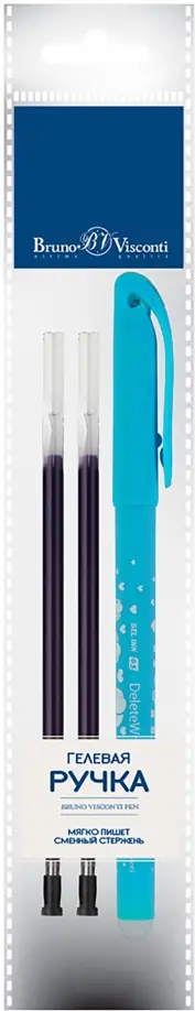 Ручка Пиши-стирай, DeleteWrite Art. Слоники, синяя, с 2 запасными стержнями обложка книги