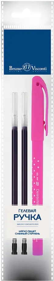 Ручка Пиши-стирай, DeleteWrite Art. Горошек, синяя, с 2 запасными стержнями обложка книги