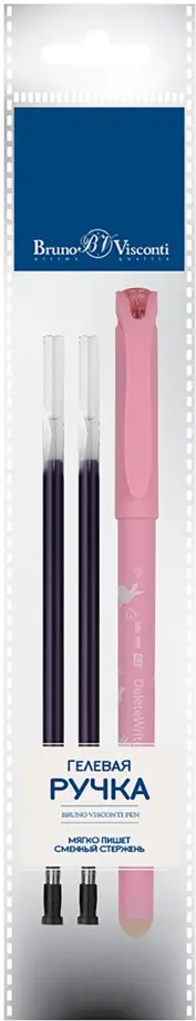 Ручка Пиши-стирай, DeleteWrite Art. Милые зайчата, синяя, с 2 запасными стержнями обложка книги