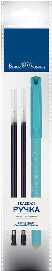 Ручка гелевая Пиши-стирай, DeleteWrite Art. Фрукты, синяя, с 2 запасными стержнями, в ассортименте обложка книги