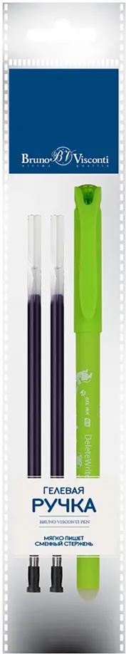 Ручка гелевая Пиши-стирай, DeleteWrite Art. Щеночки, синяя, с 2 запасными стержнями, в ассортименте обложка книги