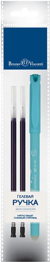 Ручка Пиши-стирай, DeleteWrite Art. Пончики, синяя, с 2 запасными стержнями обложка книги