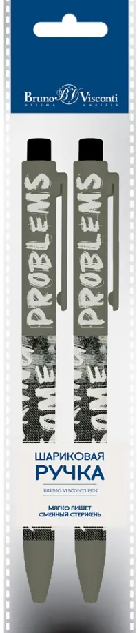 Набор из 2 шариковых автоматических ручек, FunClick. Jeans, синих, в ассортименте обложка книги