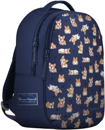 Рюкзак Друзья. Корги, классический, суперлегкий, с эргономичной спинкой, синий обложка книги