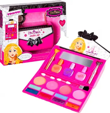 Набор детской декоративной косметики. Косметичка-клатч раскладная обложка книги