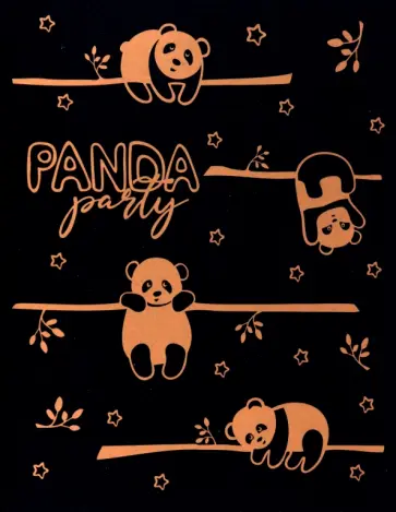 Тетрадь Панды, золото, 48 листов, клетка обложка книги