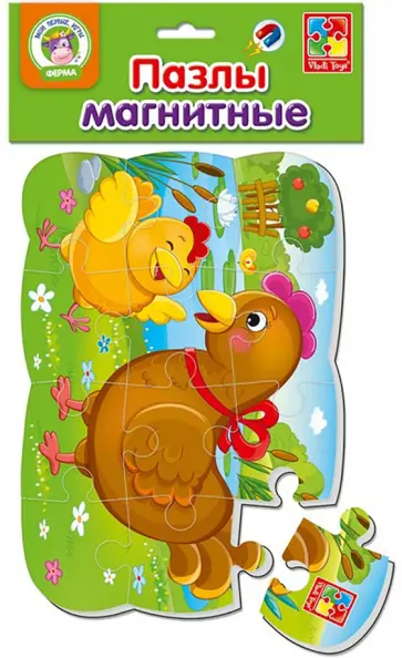 Пазл на магните Курочка, 12 элементов обложка книги