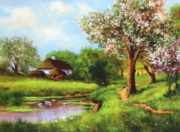 Алмазная мозаика Лето в деревне обложка книги