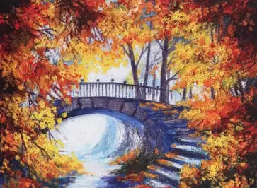 Алмазная мозаика Мост в лесу обложка книги