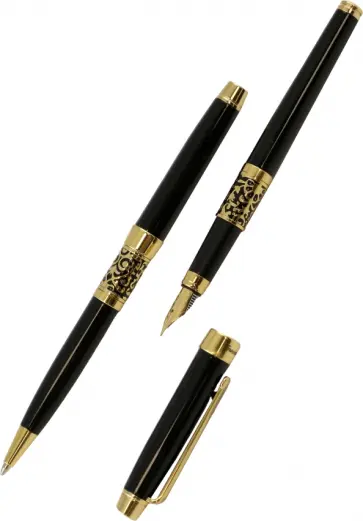 Набор ручек подарочный Venezia шариковая + перьевая, синяя Набор ручек подарочный Venezia шариковая + перьевая, синяя обложка книги