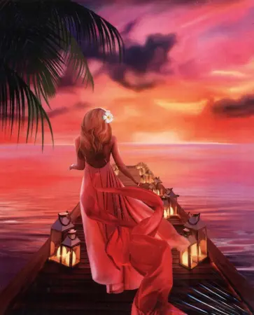 Алмазная мозаика Закат на Мальдивах обложка книги