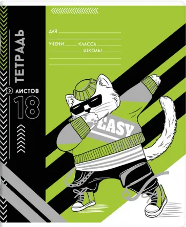 Тетрадь Хип-хоп пати, 18 листов, клетка, в ассортименте Тетрадь Хип-хоп пати, 18 листов, клетка, в ассортименте обложка книги