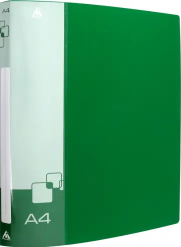 Папка на 2-х кольцах, А4, зеленая обложка книги