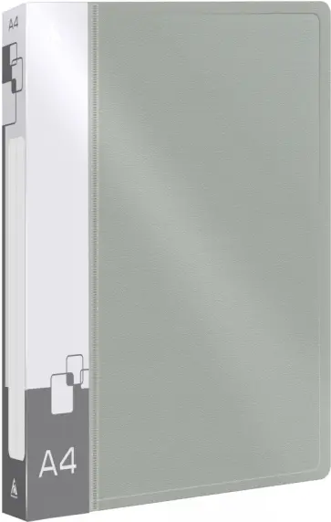 Папка на 4-х кольцах, А4, серая обложка книги