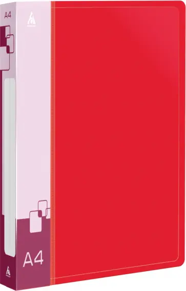 Папка на 4-х кольцах, А4, красная обложка книги